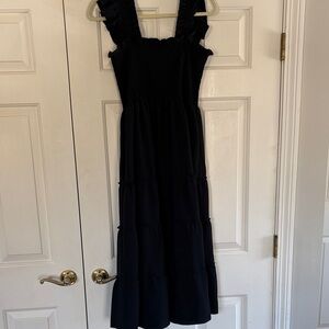 Hill House Black Ruffled Maxi Dress